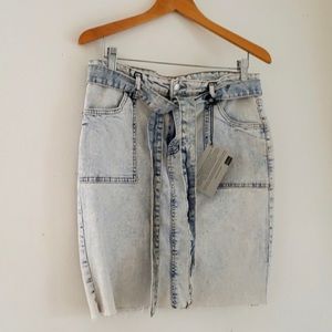 1511 Inc Distressed Denim Skirt